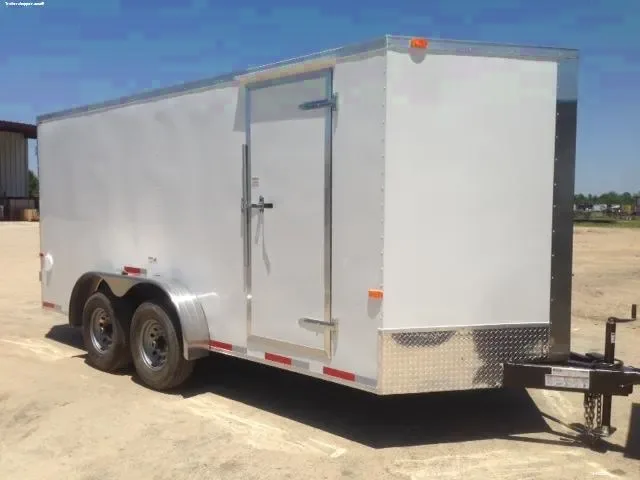White 16ft Tandem Axle Cargo W/ double rear door
