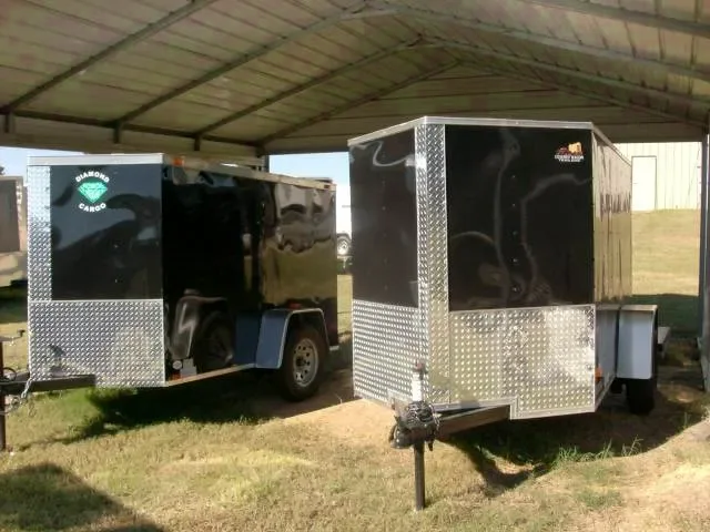 8FT BLACK CARGO TRAILER WITH V-NOSE