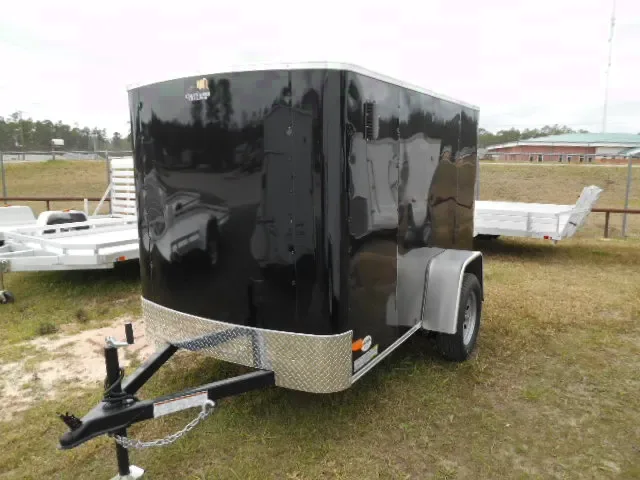 8FT BLACK CARGO TRAILER-FLAT FRONT