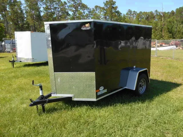 8FT BLACK CARGO TRAILER V-NOSE