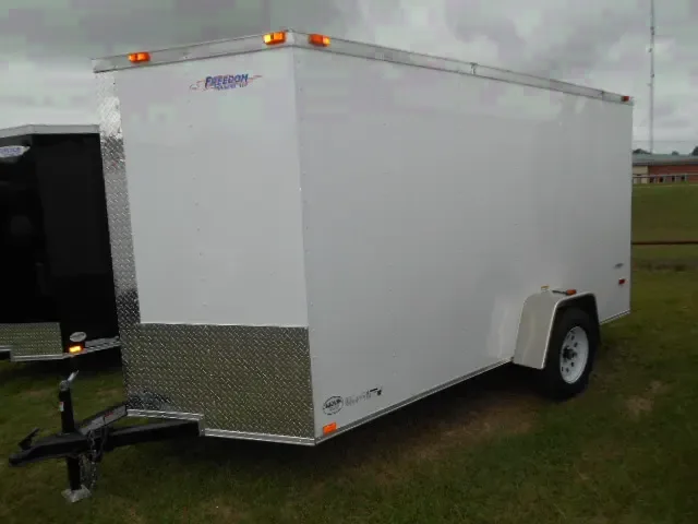 12FT WHITE ENCLOSED TRAILER WITH REAR RAMP