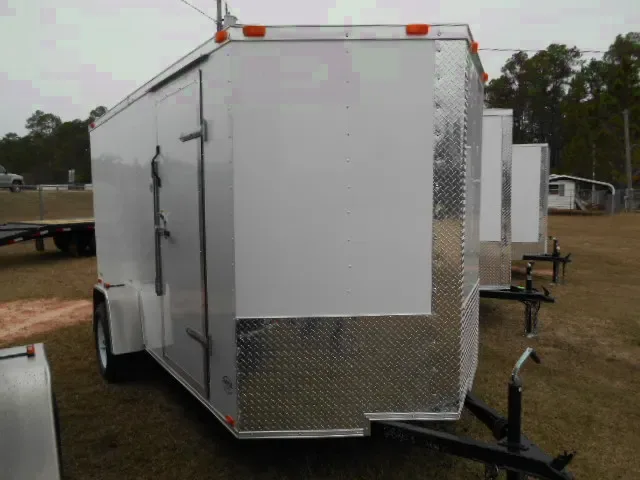 SINGLE AXLE 12FT WHITE CARGO TRAILER