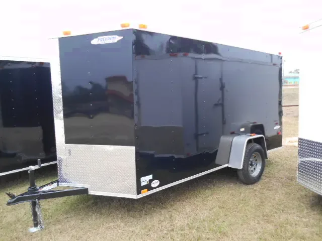 12FT BLACK V-NOSE WITH REAR RAMP