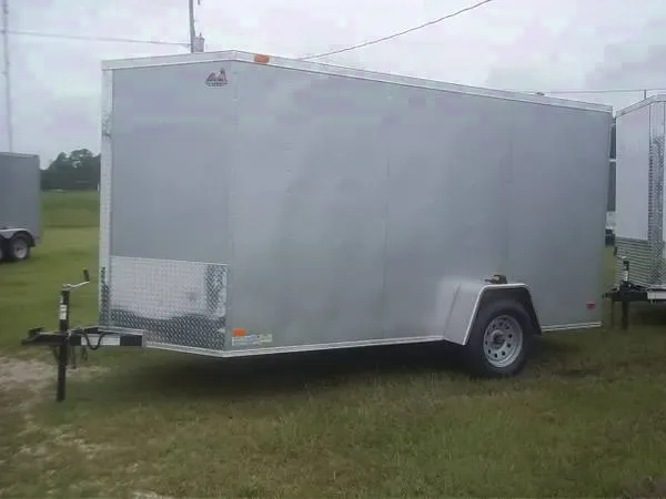 SILVER 12FT SINGLE AXLE CARGO TRAILER