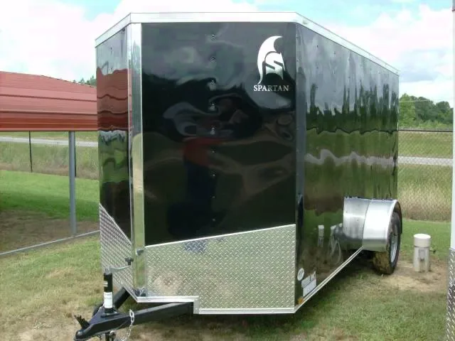 BLACK 12FT SINGLE AXLE CARGO TRAILER