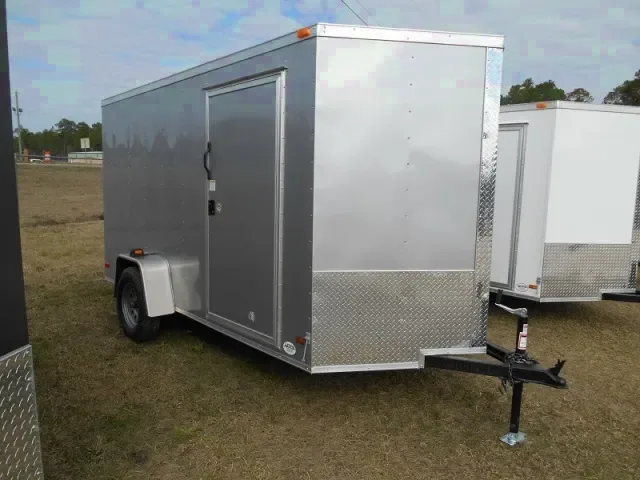 SILVER 12FT SINGLE AXLE CARGO TRAILER