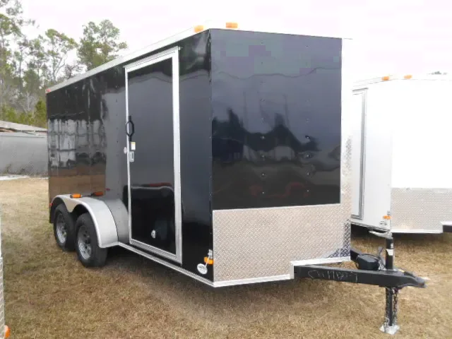 BLACK 14FT TANDEM AXLE CARGO TRAILER