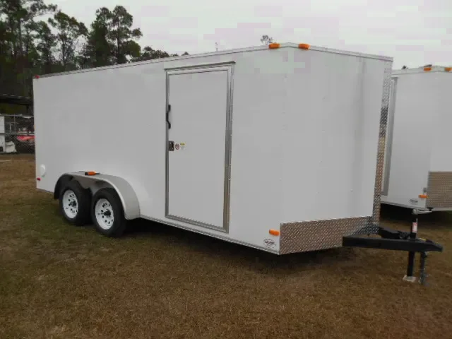 WHITE 16FT ENCLOSED CARGO WITH V-NOSE