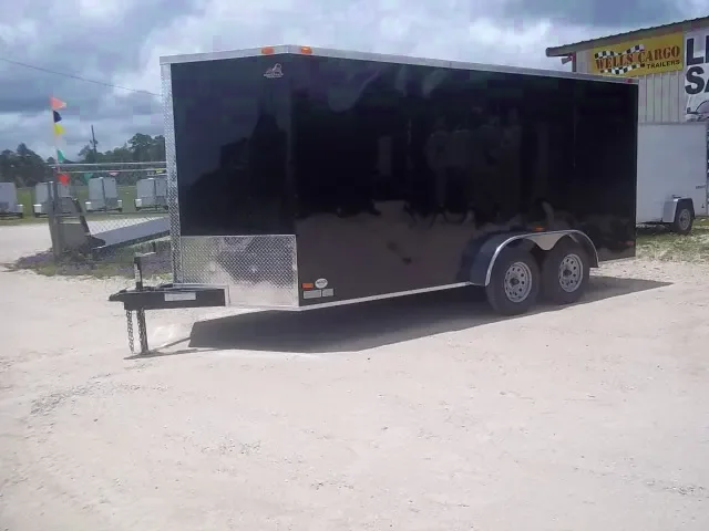 BLACK 16FT TANDEM AXLE CARGO TRAILER
