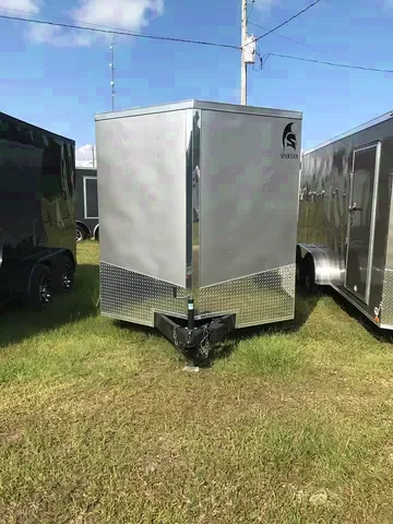 16FT SILVER CARGO TRAILER WITH V-NOSE
