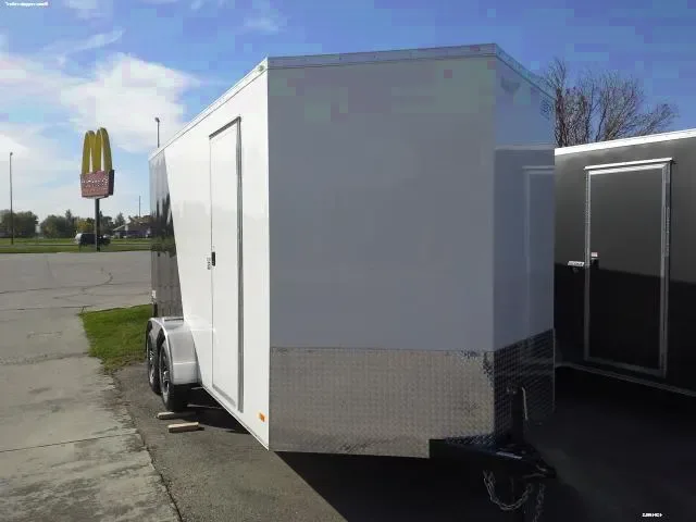WHITE/BLACK 16FT ENCLOSED CARGO WITH V-NOSE