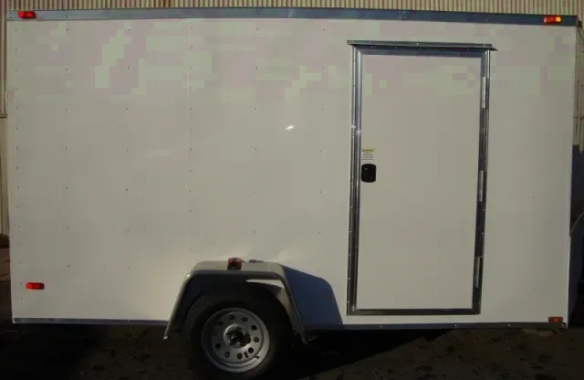 White 12ft Single Axle Enclosed Trailer