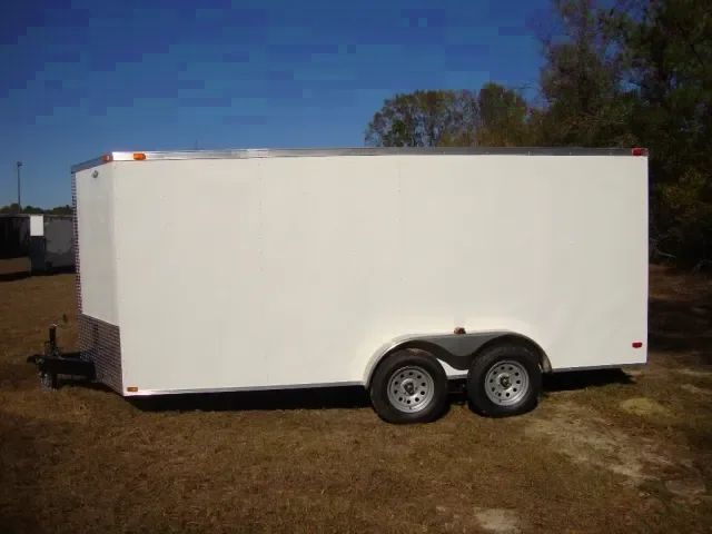 White 16ft V-Nose & Ramp