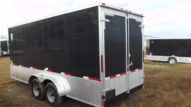 Black 18ft Double Axle Enclosed Trailer