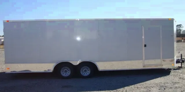 Silver 24ft Dual Axle V-Nose & Heavy Duty Ramp