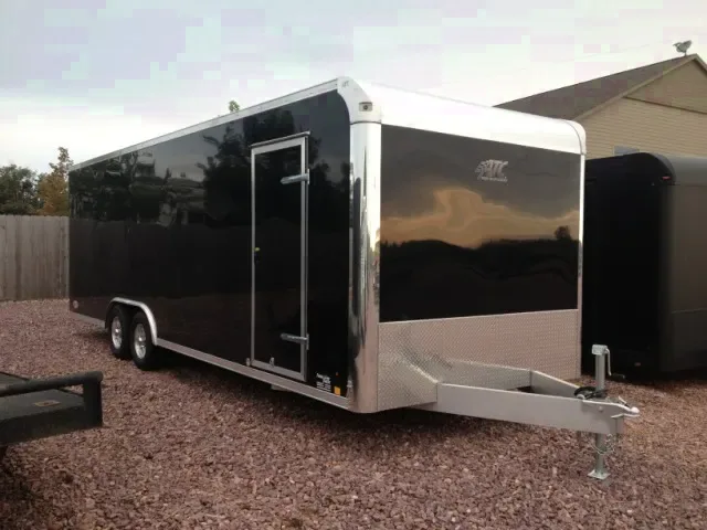 24FT cargo with 2-5200lb axles-black w/flat front