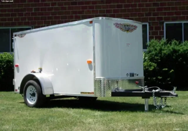 8FT WHITE FLAT FRONT SINGLE REAR DOOR-3500LB AXLE