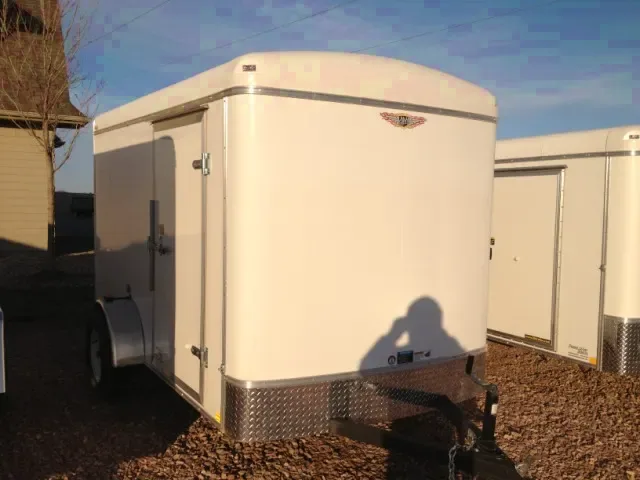 Single axle White 10ft Cargo with ramp