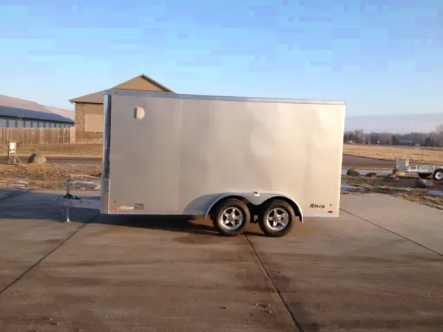 14ft With Motorcycle Package Silver w/Flat Front and V-nose