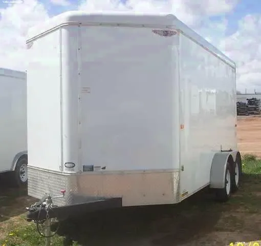 16FT WHITE V-NOSE ALL ALUMINUM CARGO TRAILER
