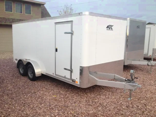 16ft WHITE FLAT FRONT CARGO TRAILER