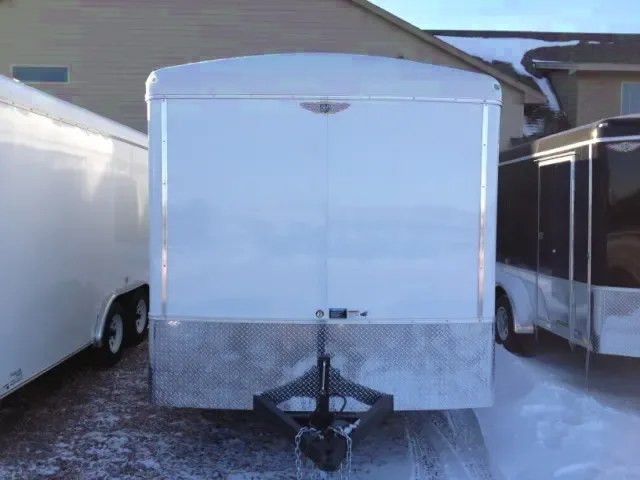 16ft Cargo Ramp w/Side Door-White Flat Front