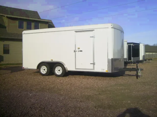 16ft cargo 2-3500lb axles-white flat front
