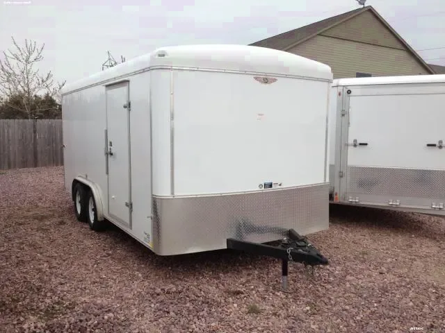 16FT FLAT FRONT W/REAR RAMP DOOR-WHITE