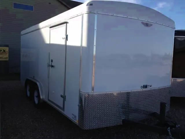 16ft Cargo 2-3500# Axles-White Flat Front