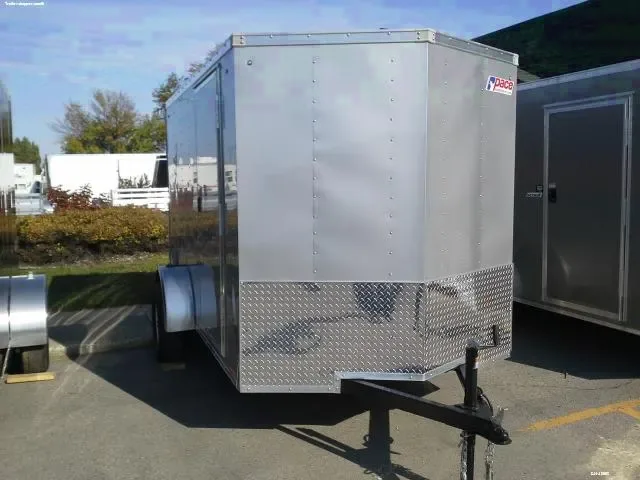 10FT SILVER V-NOSE CARGO TRAILER W/STEEL FRAME