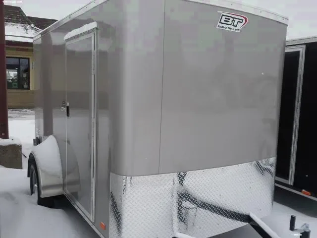 10FT Enclosed Cargo Silver-FLAT FRONT WITH DOUBLE REAR DOORS