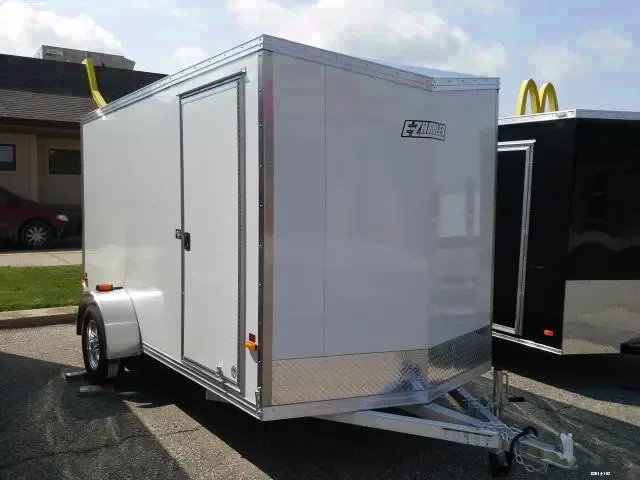 WHITE FLAT FRONT 12FT ALUMINUM CARGO TRAILER