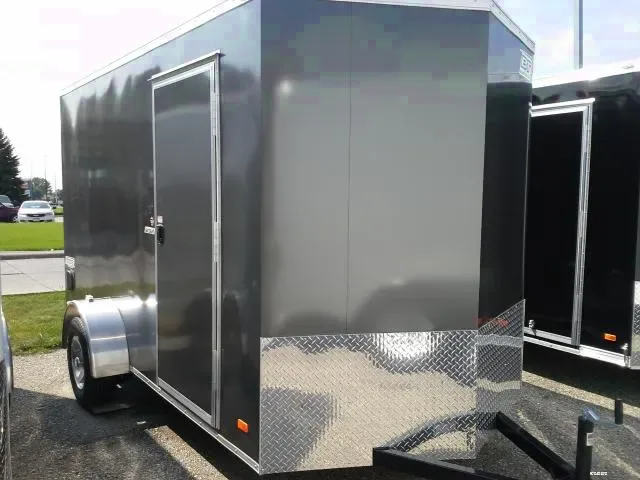 CHARCOAL 12FT V-NOSE CARGO WITH RAMP