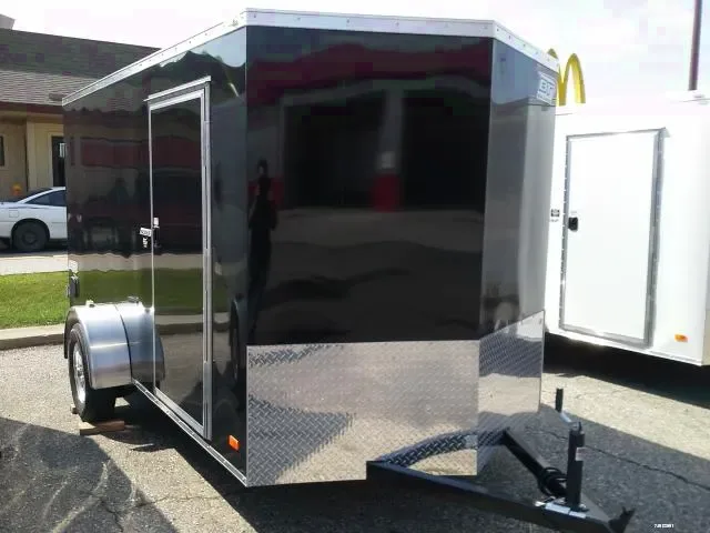 12FT BLACK  ENCLOSED CARGO-V NOSE