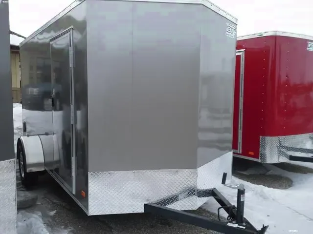 12FT Enclosed V-Nose Cargo with Rear Ramp
