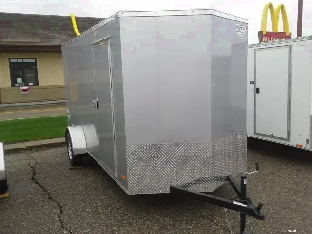 12FT ENCLOSED CARGO SILVER WITH REAR RAMP DOOR