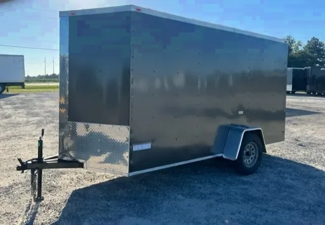 Charcoal V-nose 12ft Cargo Trailer