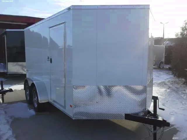 12FT TA WHITE V-NOSE CARGO TRAILER