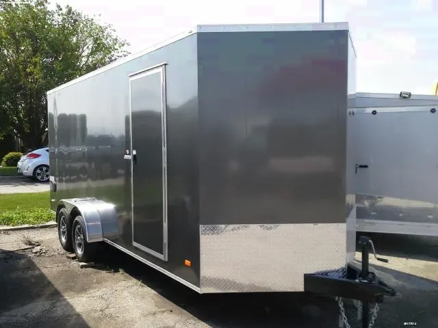 V-NOSE 14FT CHARCOAL CARGO TRAILER