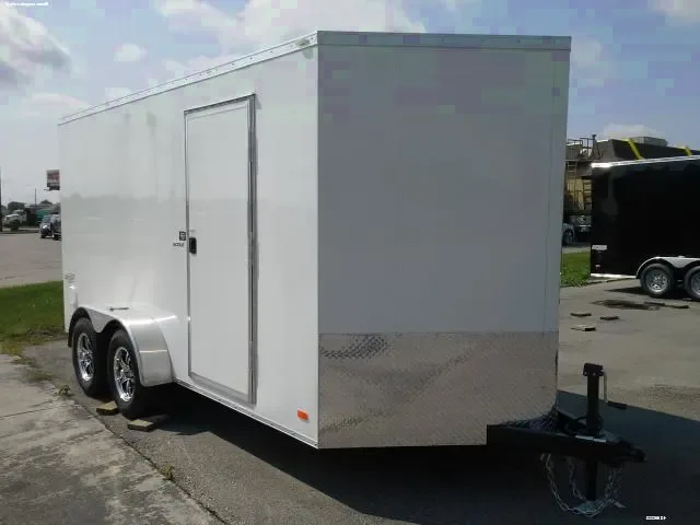14FT  ENCLOSED CARGO WHITE TANDEM AXLE