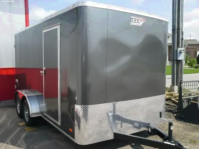 14FT Enclosed Cargo Trailer Charcoal V-Nose