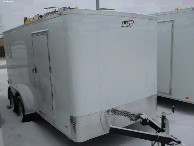 14FT  Enclosed Cargo White Flat Front