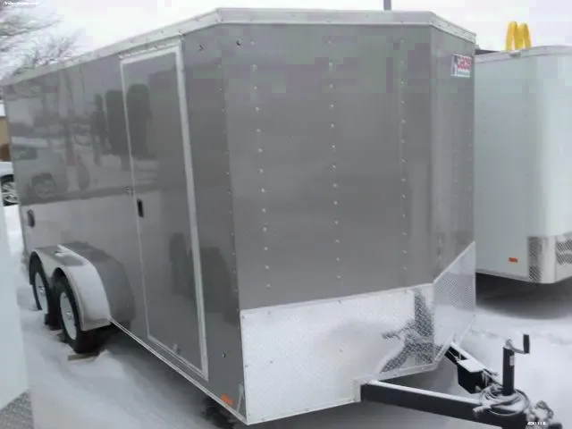 16FT Cargo Trailer Tandem Axle with Brakes-5200lb-Pewter