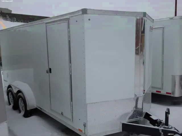 16FT CARGO TRAILER V-NOSE, SIDE DOOR, RAMP, T/A W/BRAKES