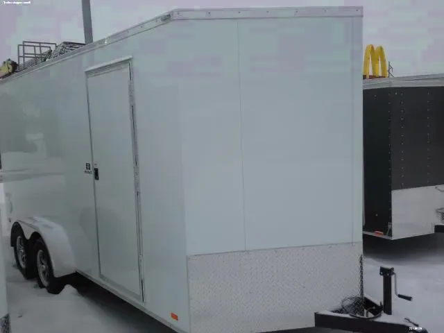 16FT WHITE  CARGO WITH REAR RAMP DOOR