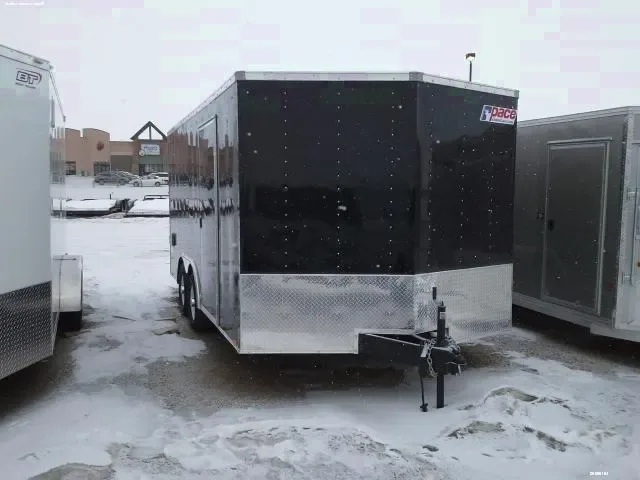 16ft Black Cargo Trailer with Rear Ramp