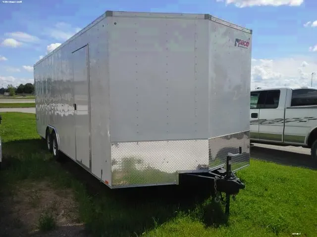 24FT WHITE V-NOSE CARGO TRAILER