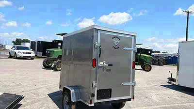 gray 8ft cargo trailer v-nose