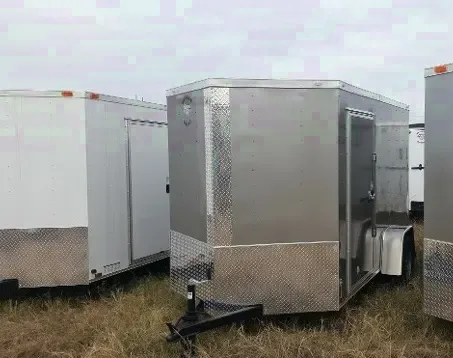 12ft SA Cargo Trailer, Silver, V-Nose