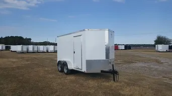 Tandem 3500lb Axle 12ft White Cargo Trailer